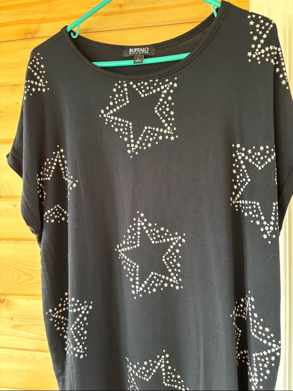 Buffalo David Bitton Black Short-Sleeve Starstud Tee